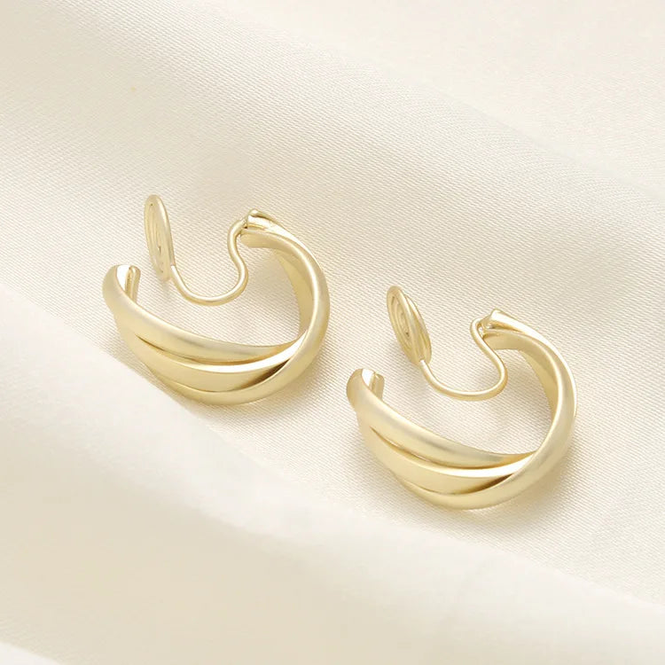 Classic matte retro no ear hole mosquito coil ear clip ear stud jewelry for women's earrings gift wohlesale hot sale