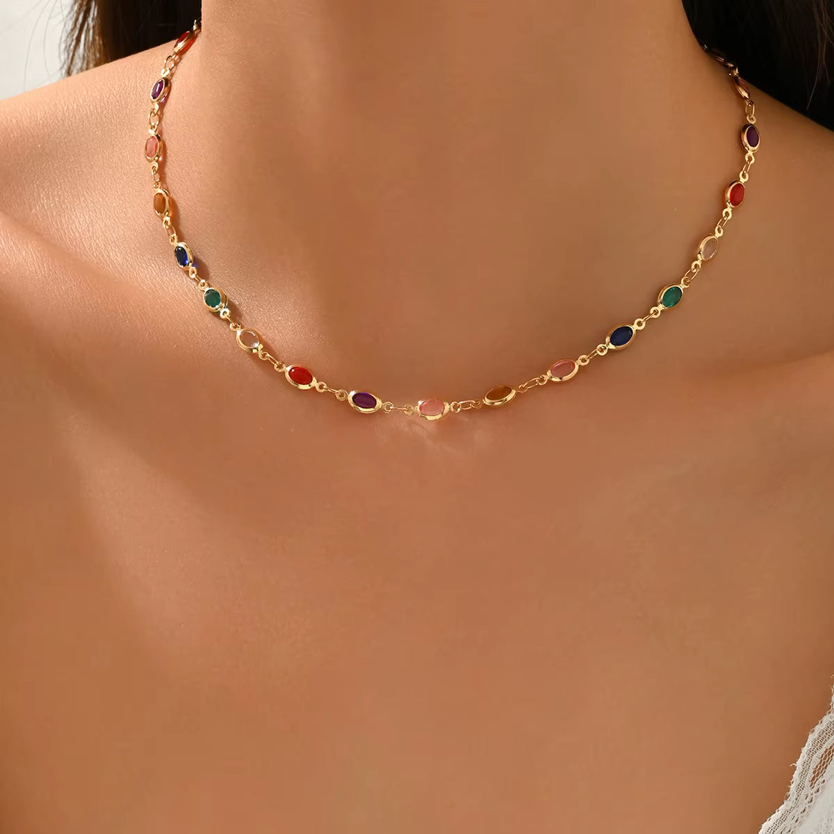 Colorful Crystal Beaded Necklace