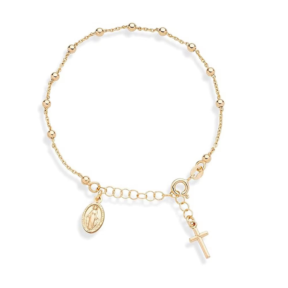 Gold-Tone Cross Charm Bracelet