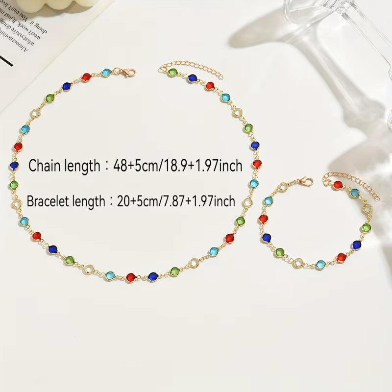 Colorful Crystal Beaded Bracelet