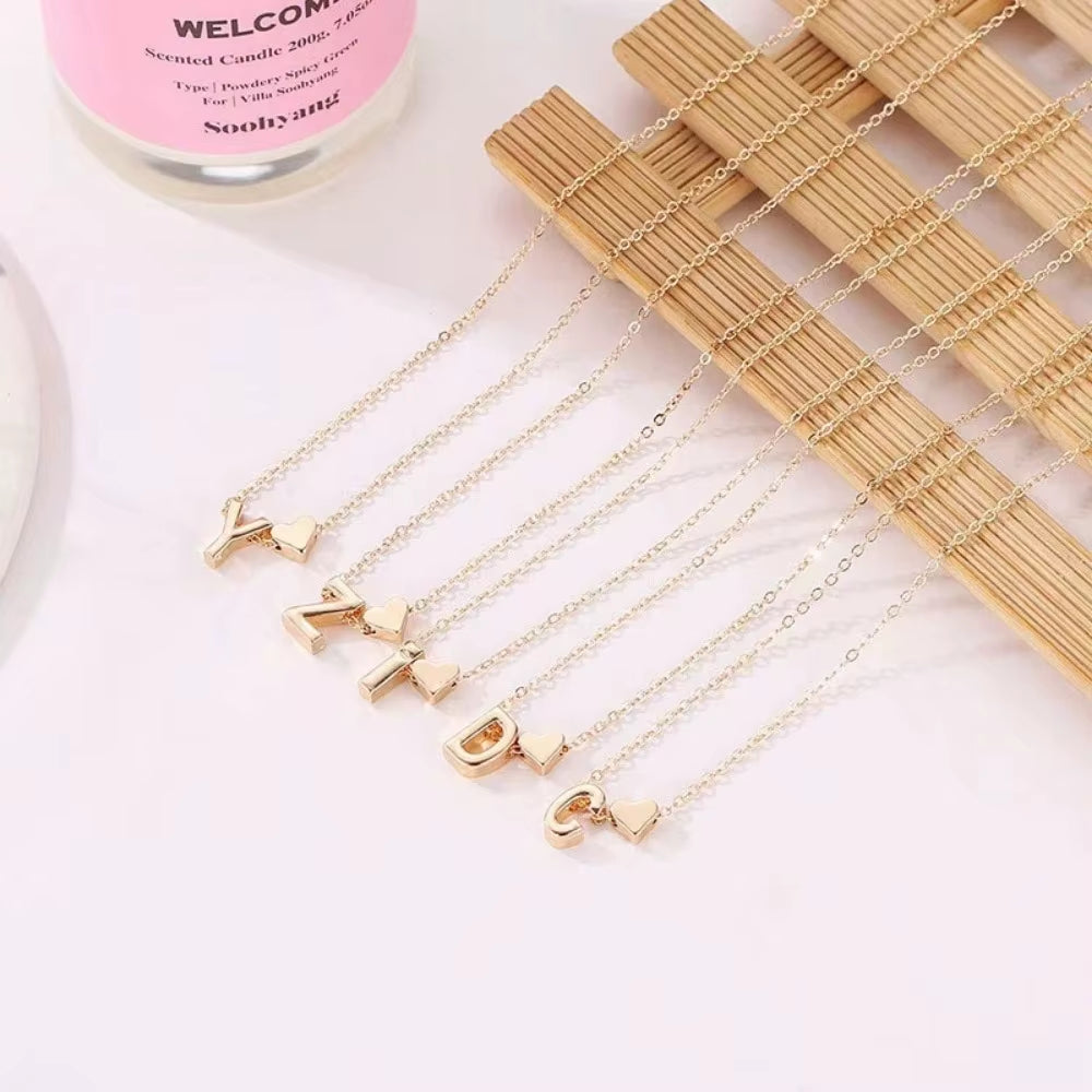 Heart Initial Necklace