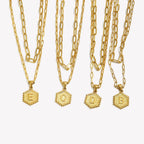 Layered Paperclip Initial Necklace