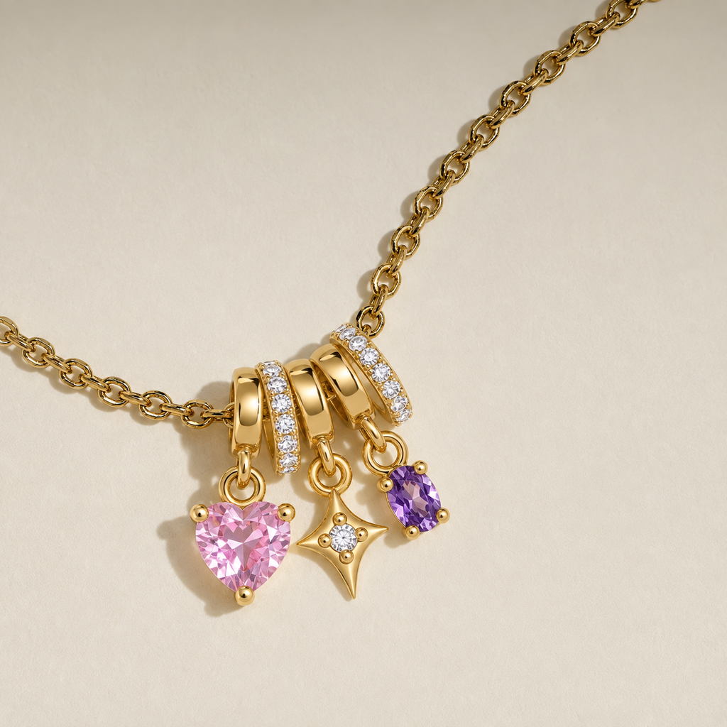 Crystal Heart Charm Necklace