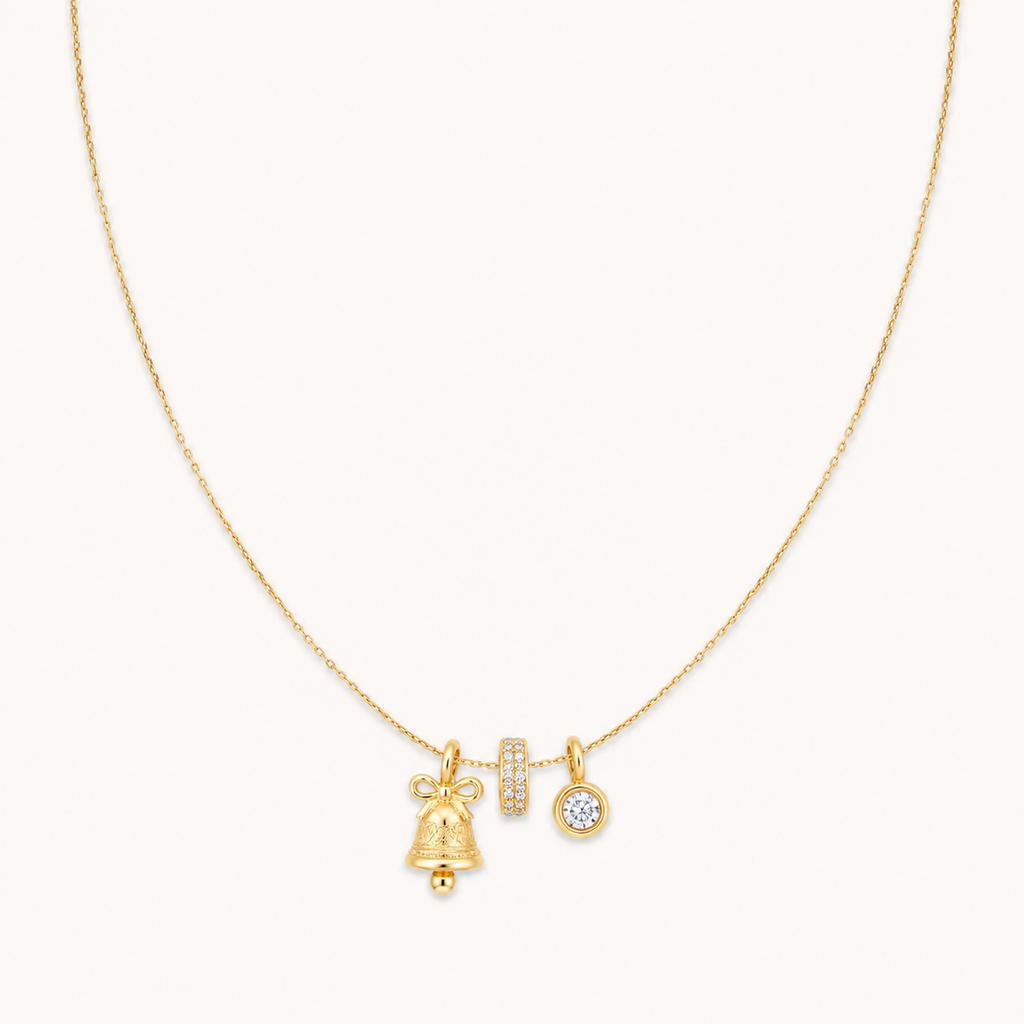 Snowflake Bell Charm Necklace
