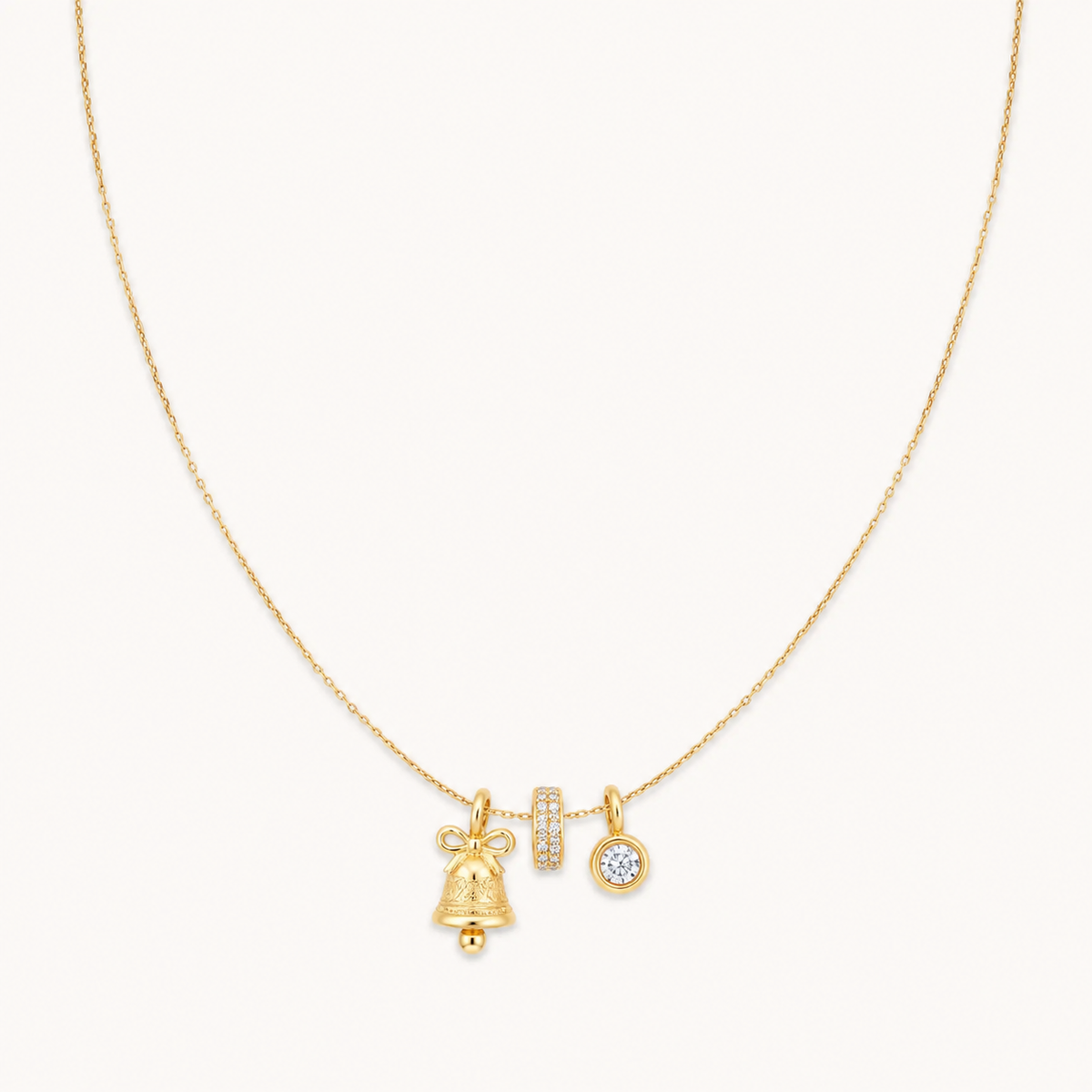Snowflake Bell Charm Necklace