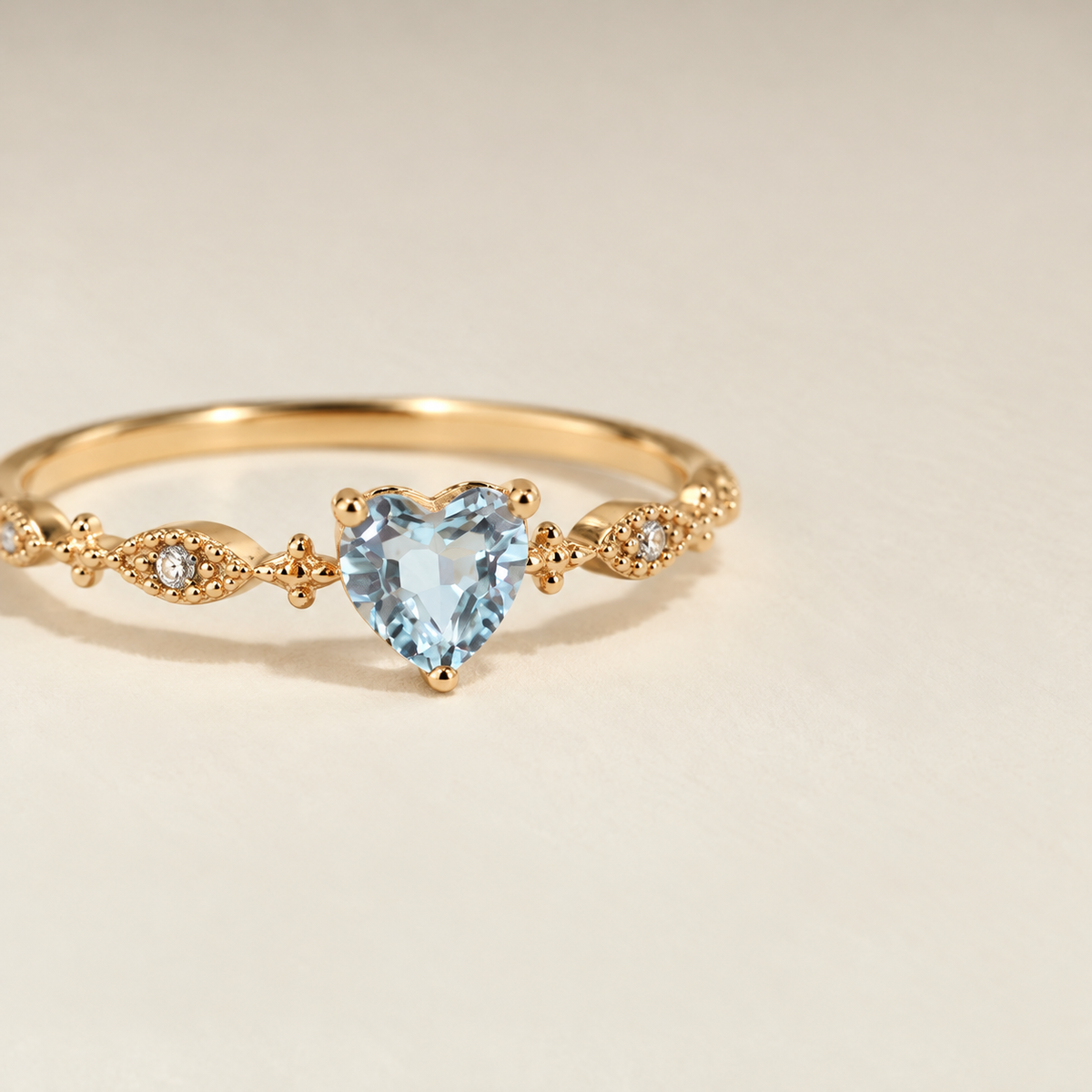 Blue Heart Adjustable Ring