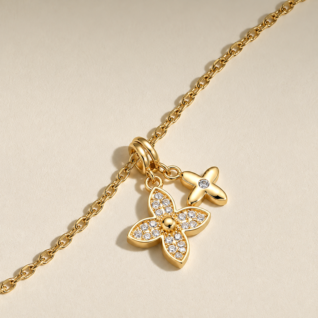 Crystal Clover Pendant Necklace