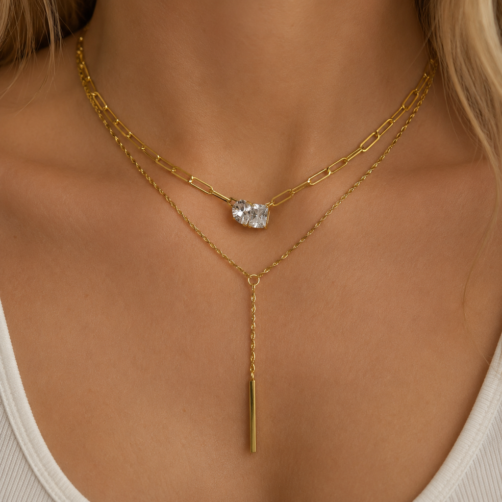 Crystal Paperclip Necklace
