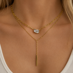 Crystal Paperclip Necklace