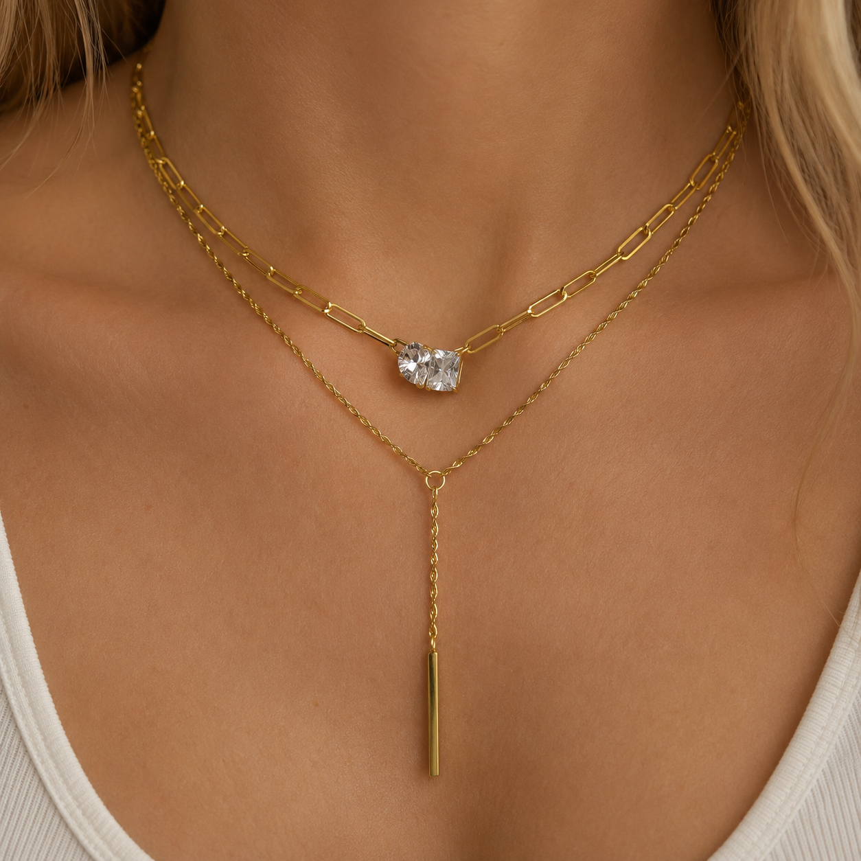 Crystal Paperclip Necklace