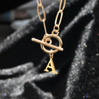 Toggle Initial Paperclip Necklace
