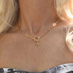 Toggle Initial Paperclip Necklace