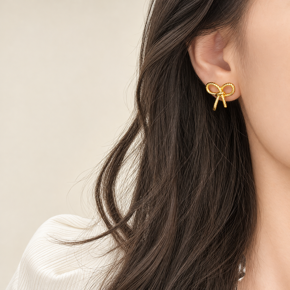 Twisted Bow Stud Earrings