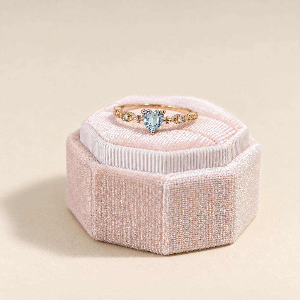 Blue Heart Adjustable Ring