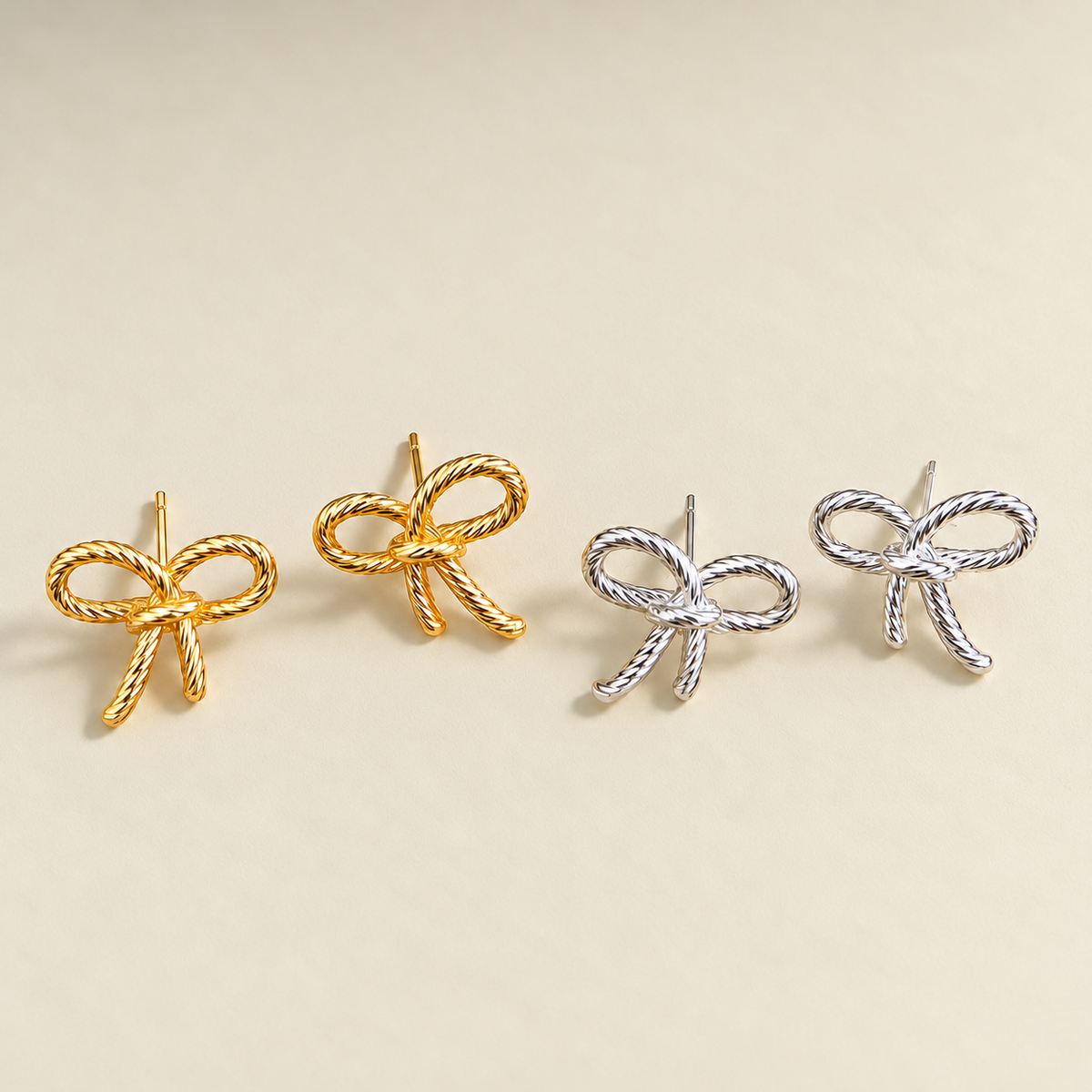 Twisted Bow Stud Earrings