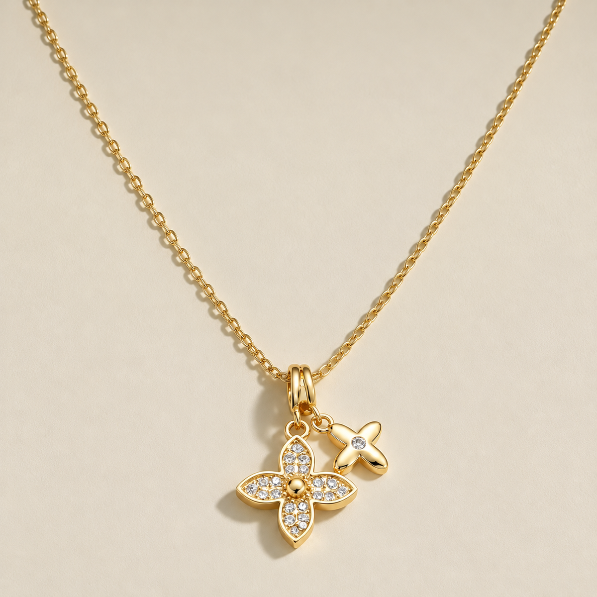 Crystal Clover Pendant Necklace