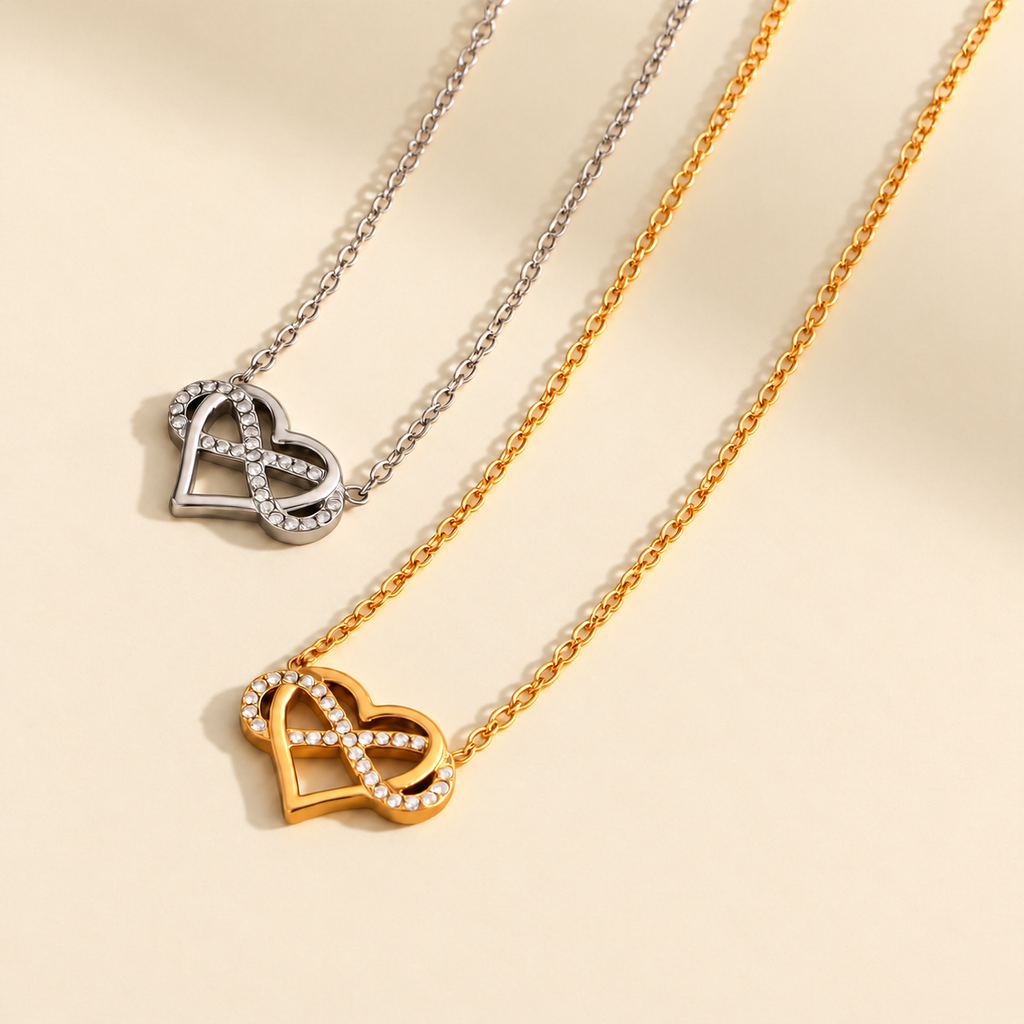 Infinity Heart Zircon Necklace