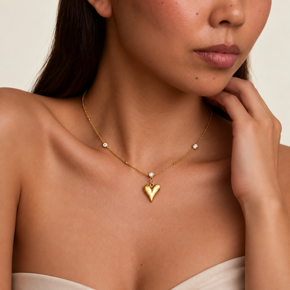Crystal Heart Pendant Necklace