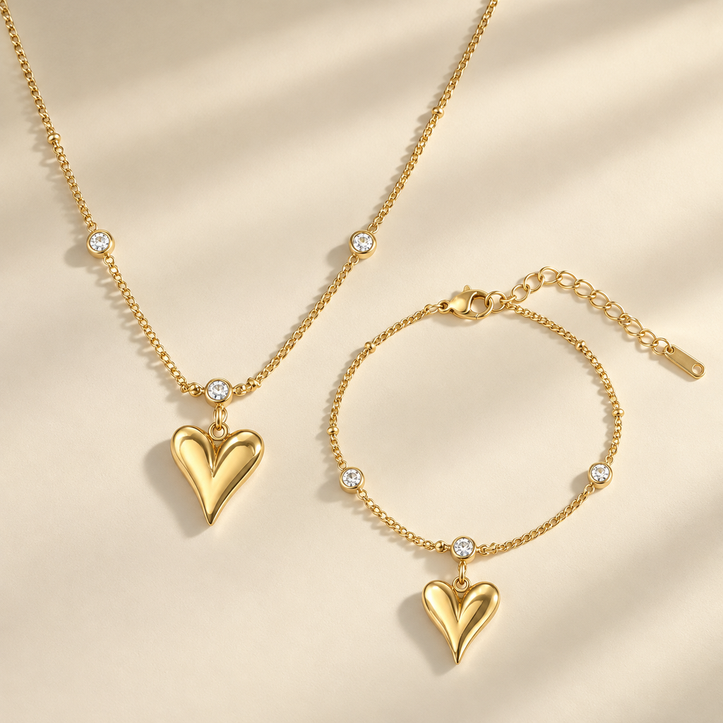 Crystal Heart Pendant Necklace