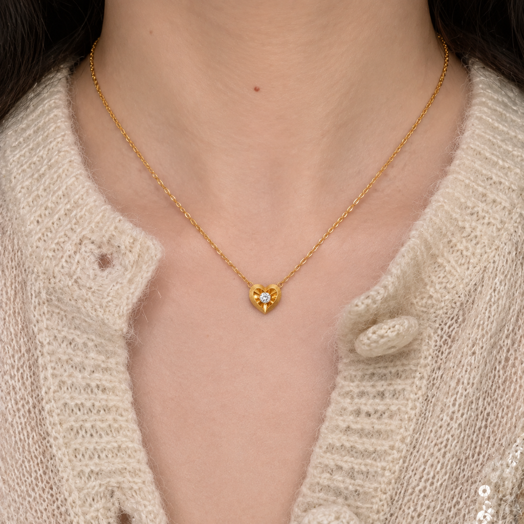Floating Heart Pendant Necklace