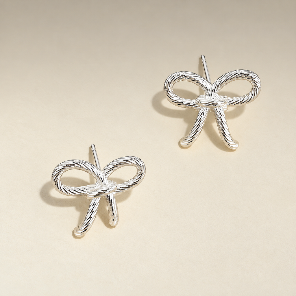 Twisted Bow Stud Earrings