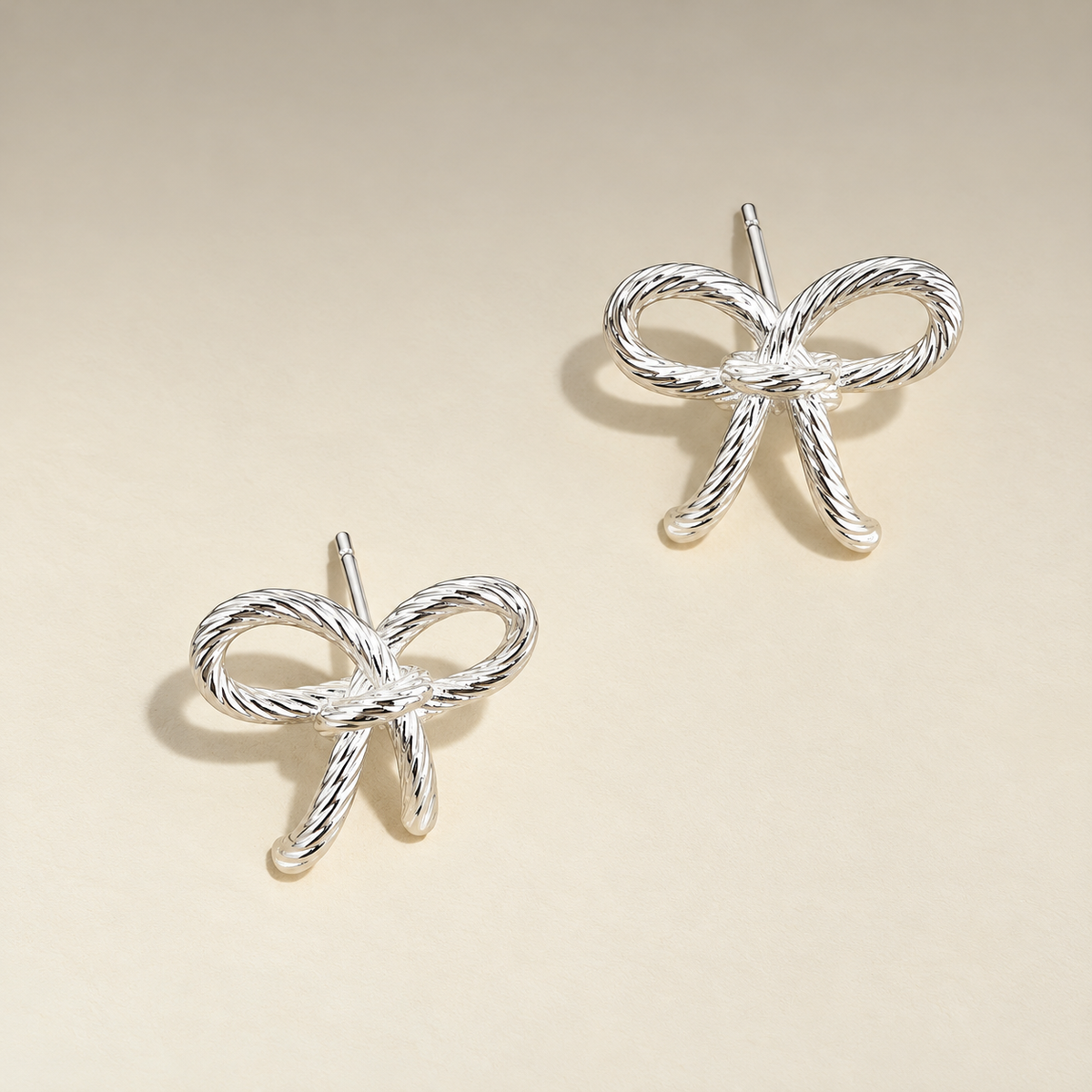 Twisted Bow Stud Earrings