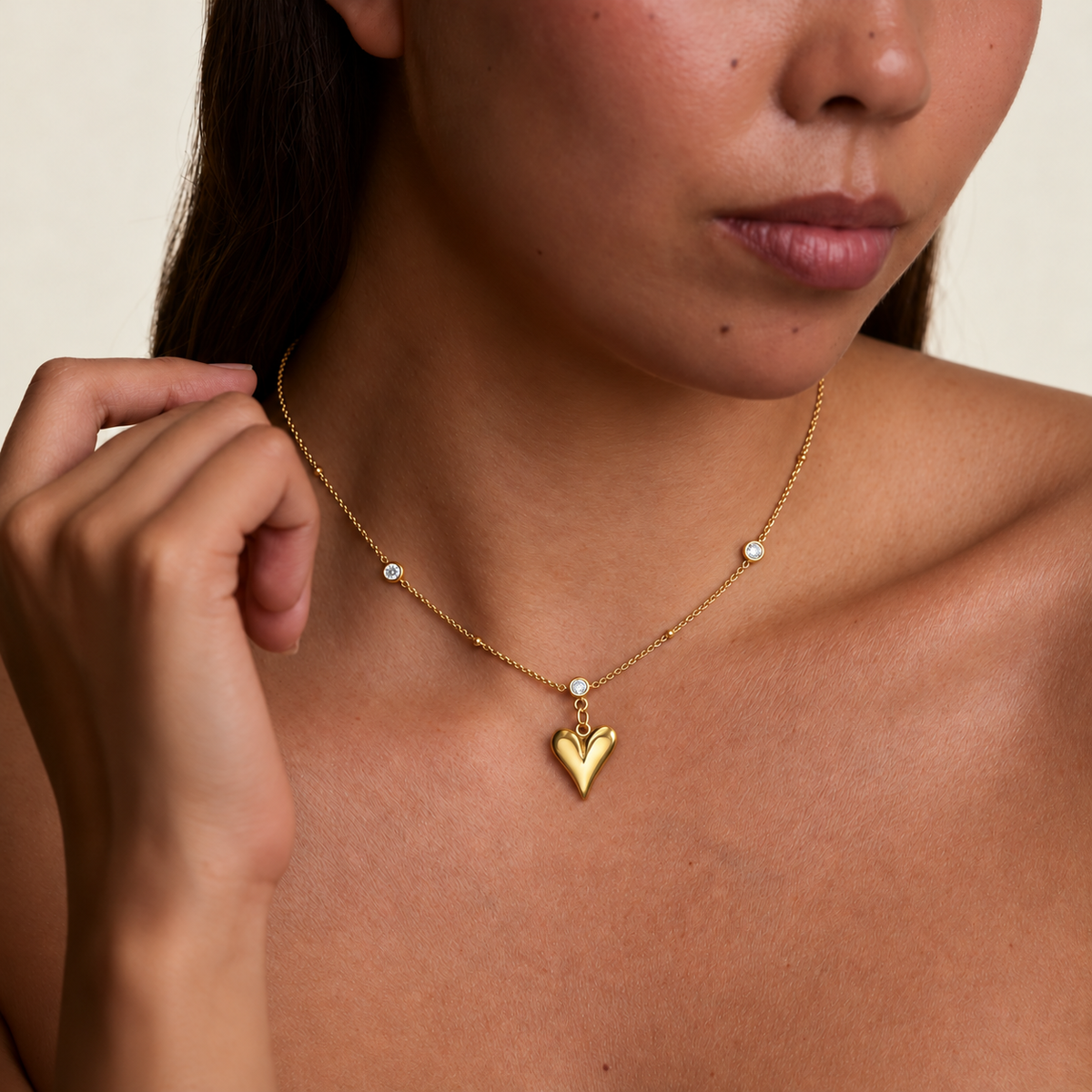 Crystal Heart Pendant Necklace