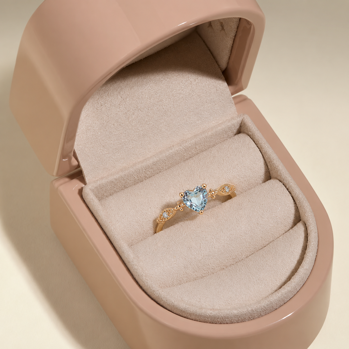 Blue Heart Adjustable Ring