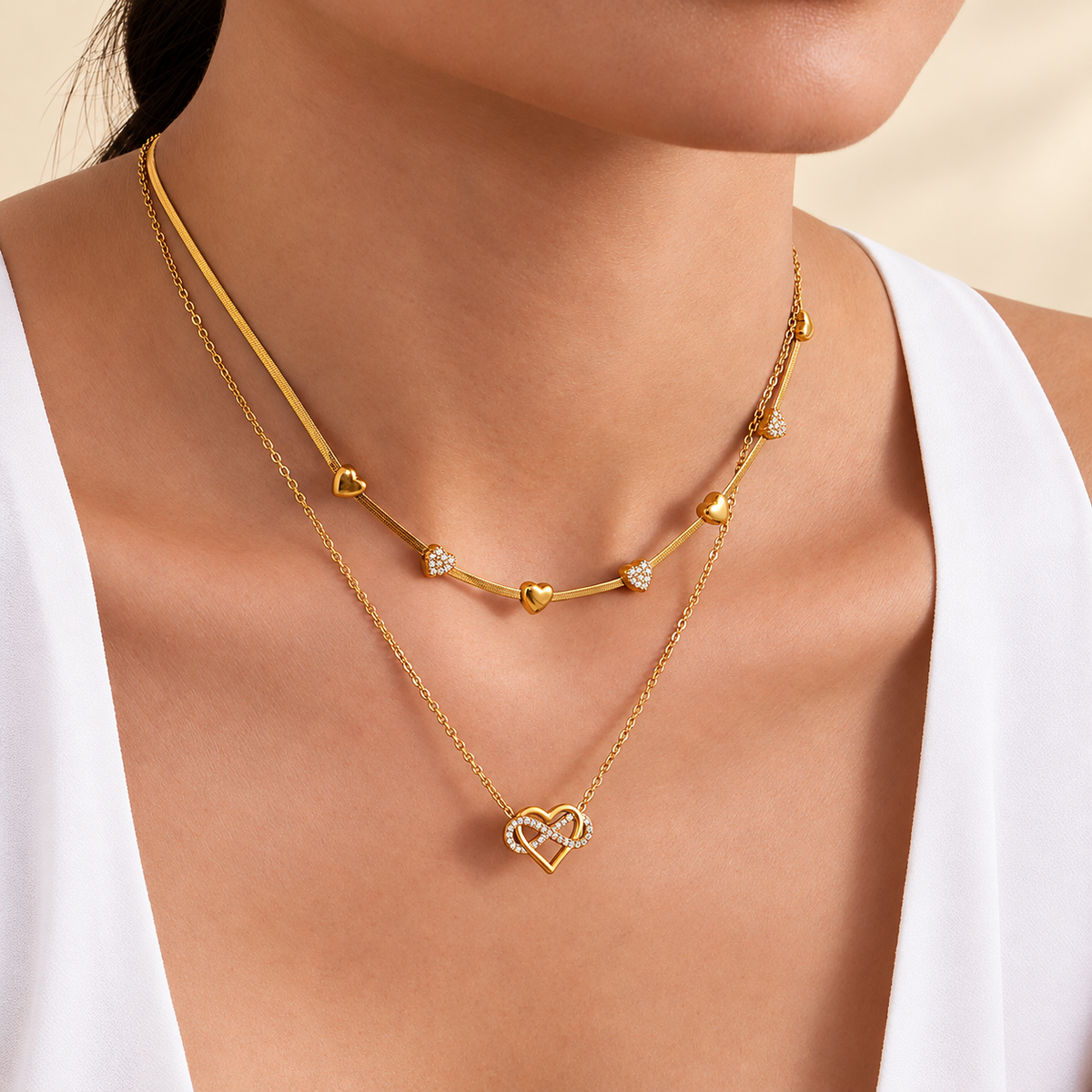 Infinity Heart Zircon Necklace