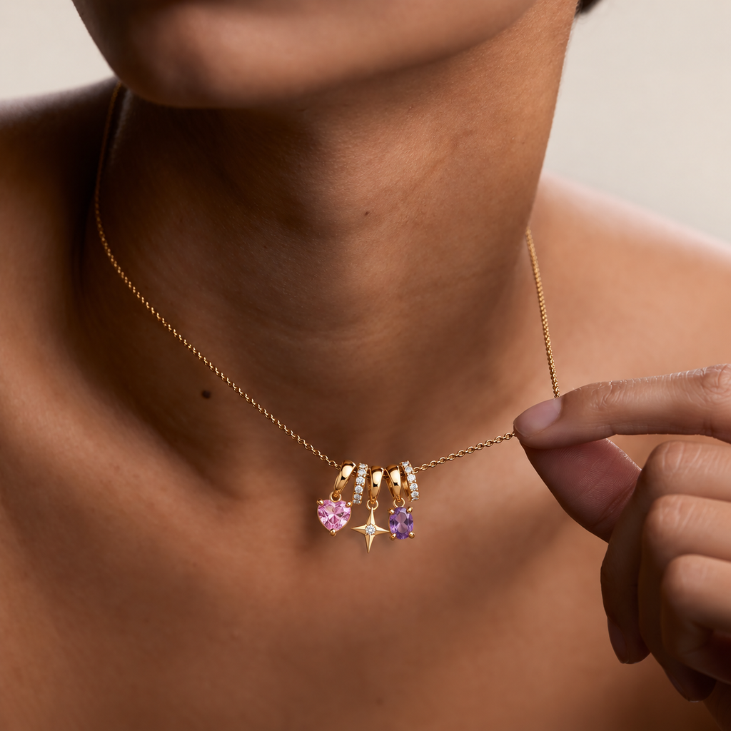 Crystal Heart Charm Necklace