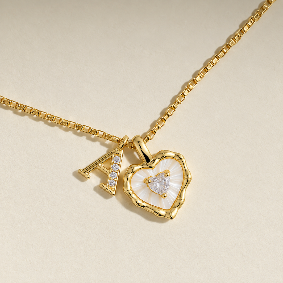 Initial Heart Pendant Necklace