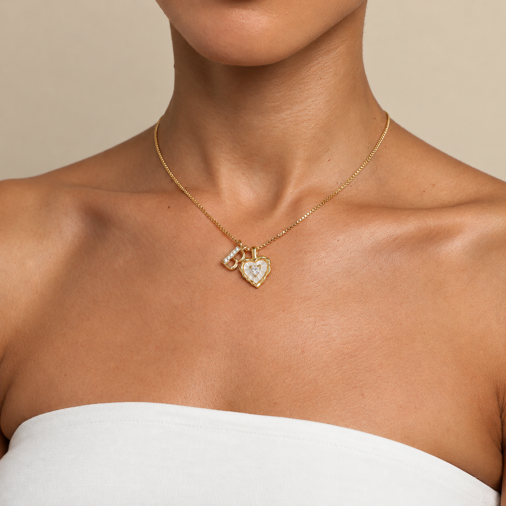 Initial Heart Pendant Necklace
