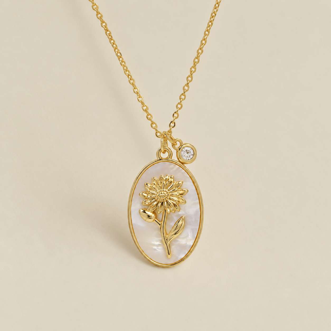 Birthstone Oval Pendant Necklace