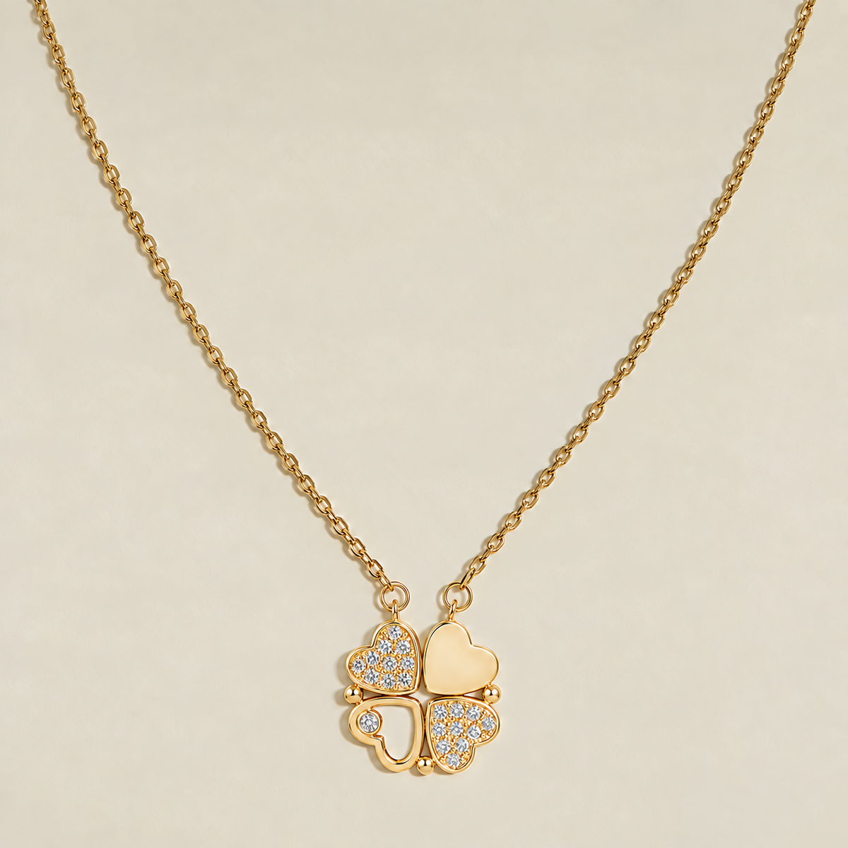 Heart Clover Pendant Necklace