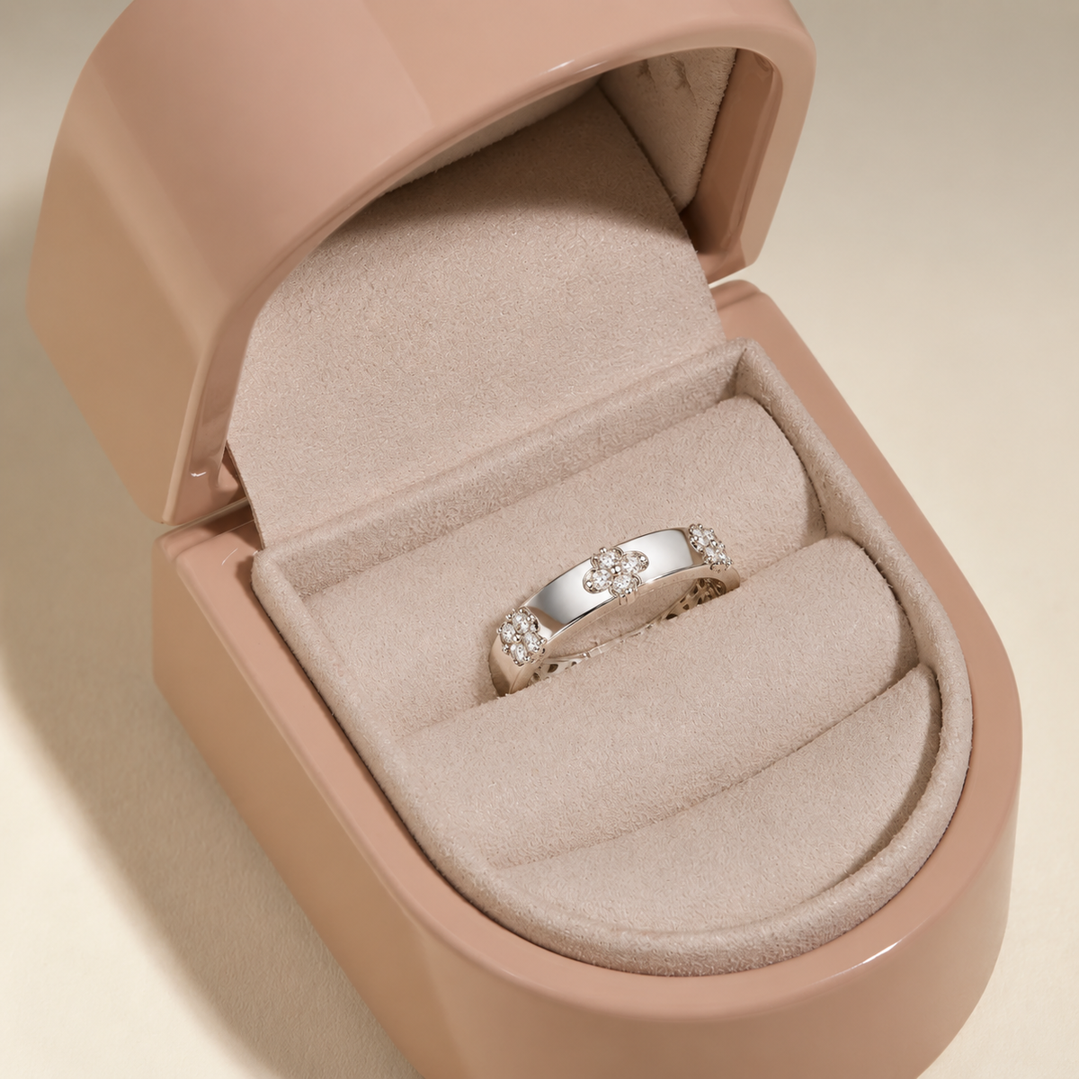 Floral Crystal Band Ring