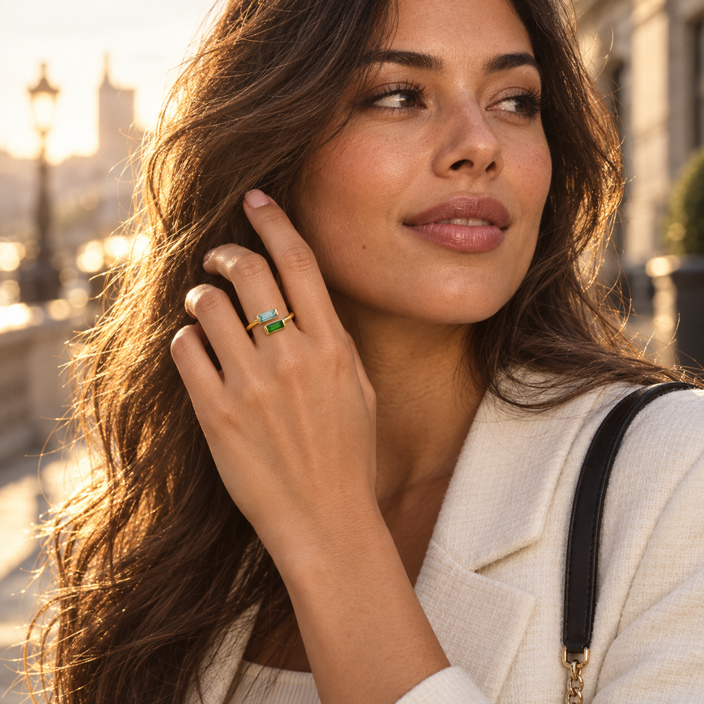 Baguette Birthstones Ring