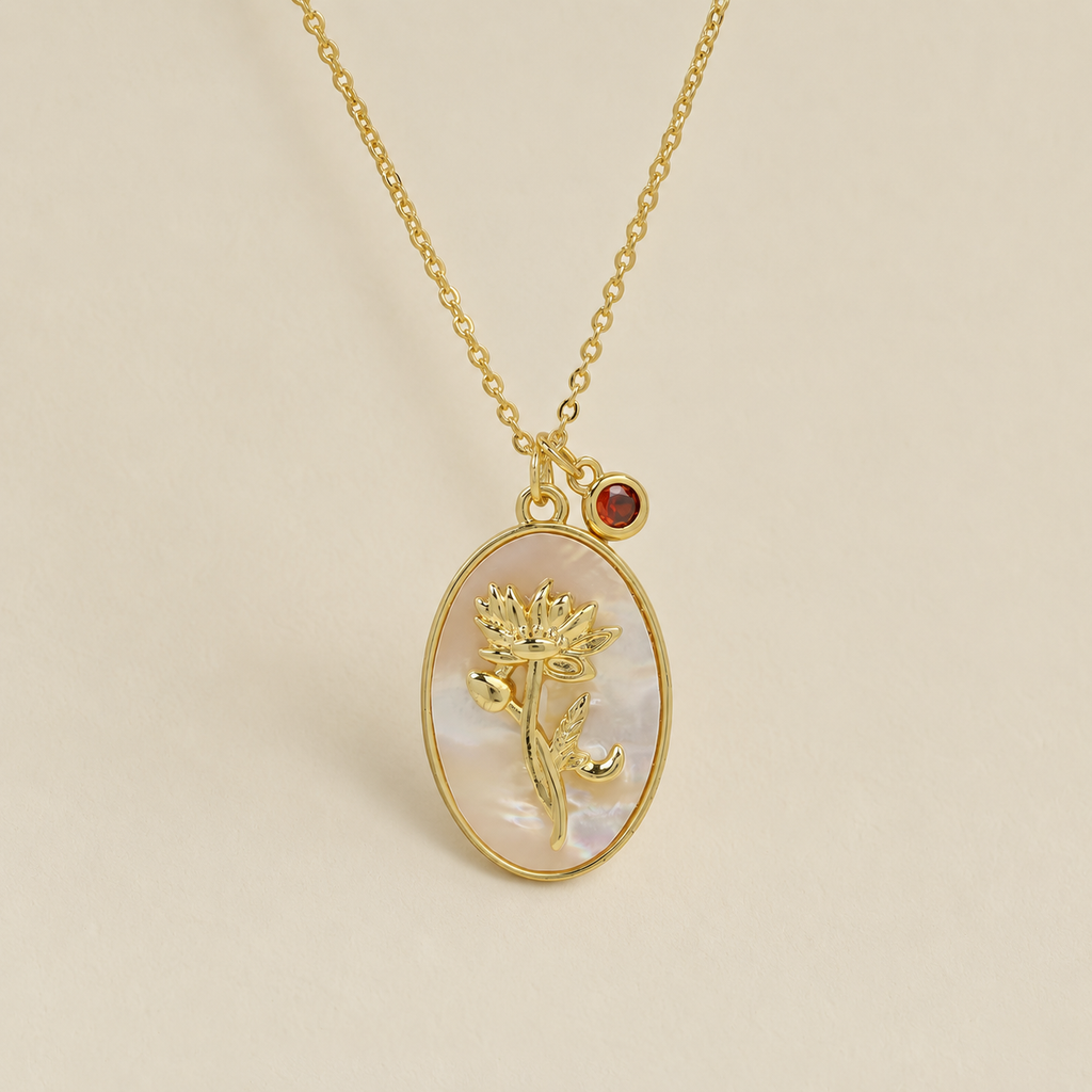 Birthstone Oval Pendant Necklace