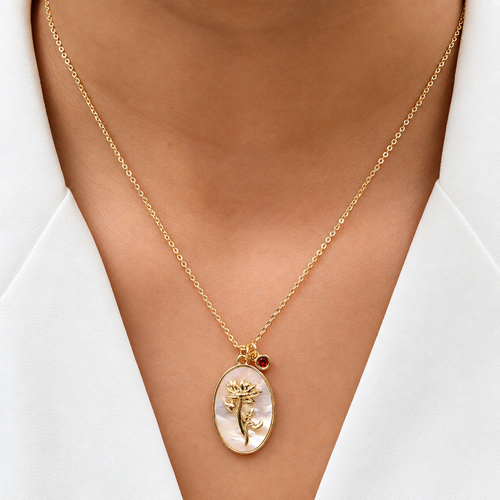 Birthstone Oval Pendant Necklace