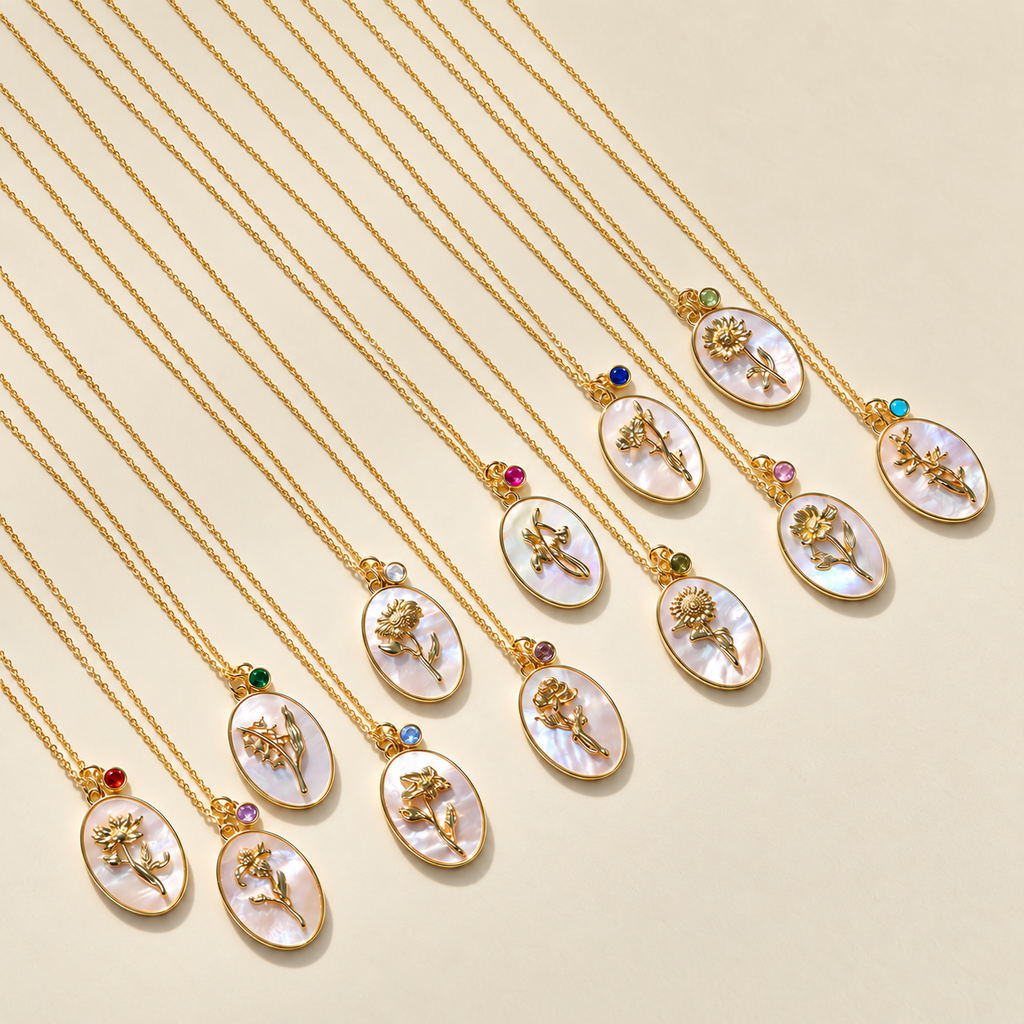 Birthstone Oval Pendant Necklace