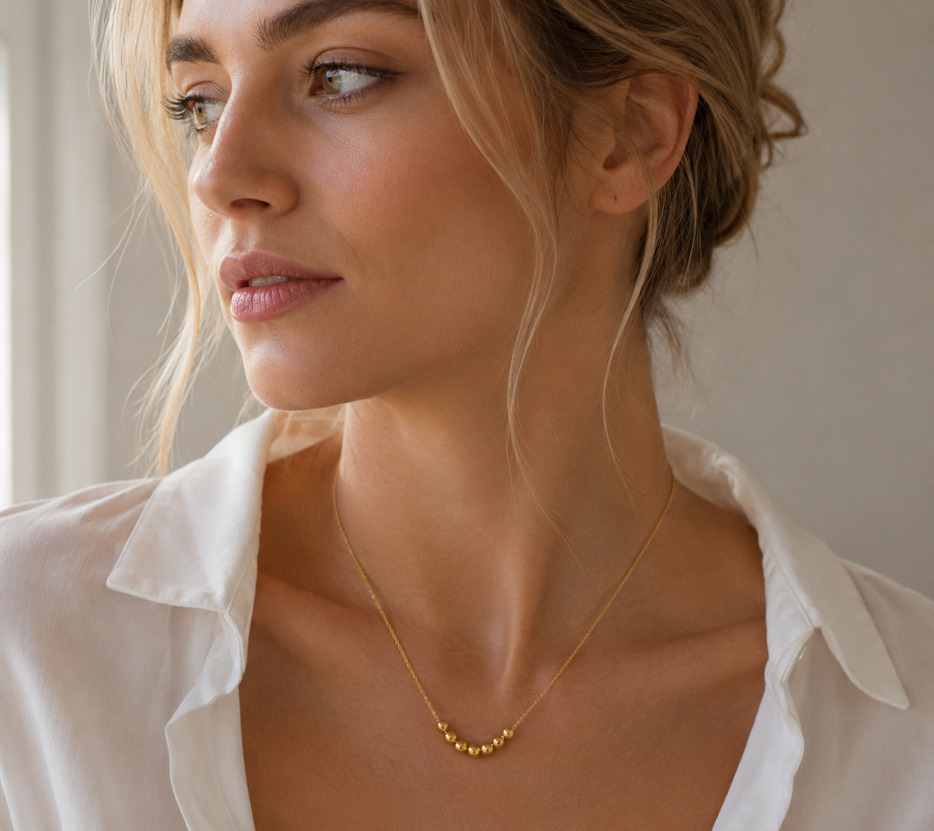 Sleek Round Ball Drop Necklace