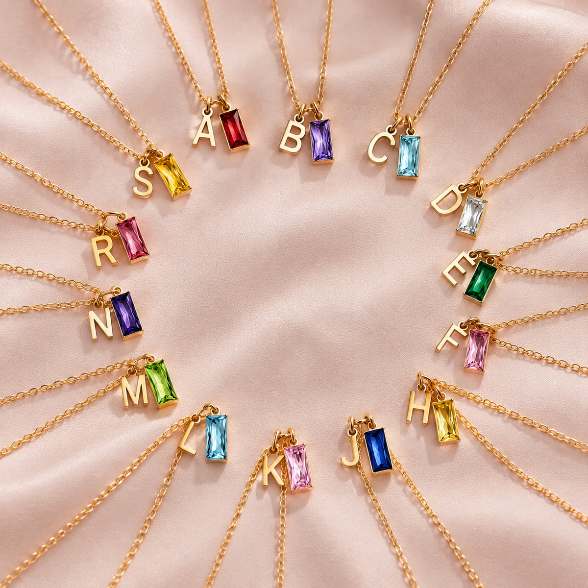 Initial Birthstone Necklace
