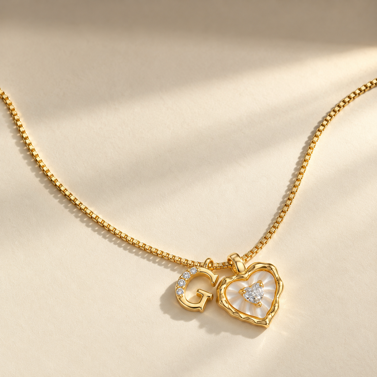 Initial Heart Pendant Necklace