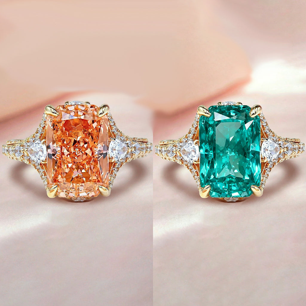 Ice Flower Cut Radiant Cut Luxury Heavy Setting Women’s Ring
