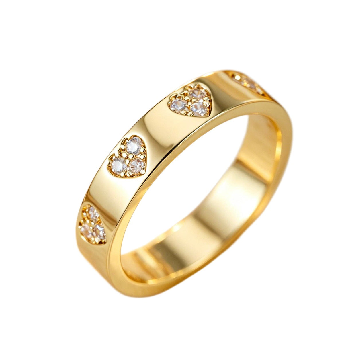 Minimal Luxury 4-Leaf Clover Inlaid Zircon Ring, Delicate Smooth Hollow Inner Pattern Women Band Ring, Unique High-End Jewelry Gift for Her