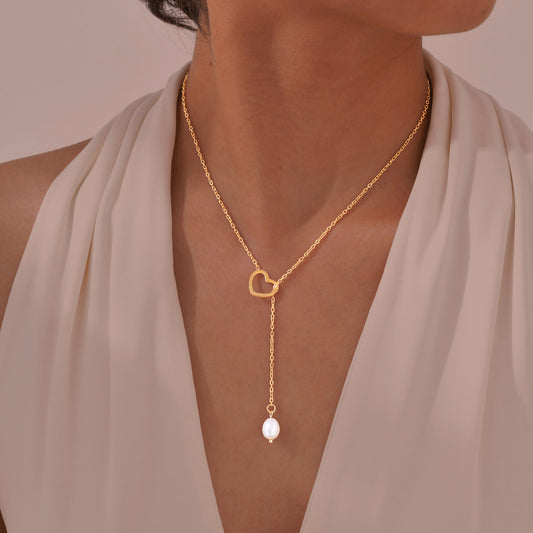 18K Gold Y-Drop Necklace