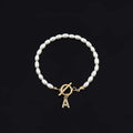 Imitation pearl bead bracelet with rhinestone twenty-six English letters, versatile style
