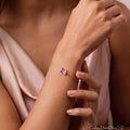 Minimalist Luxury Stainless Steel Colorful Zircon Pendant Bracelet for Women