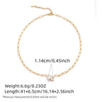Lustre Dual Crystal Paperclip Necklace