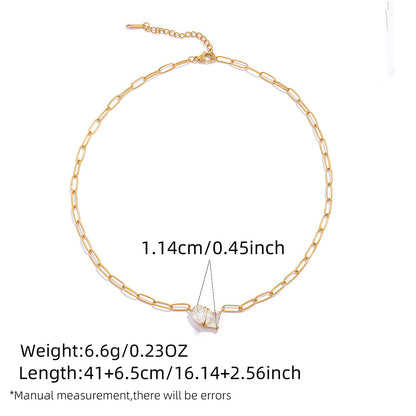 Crystal Paperclip Necklace