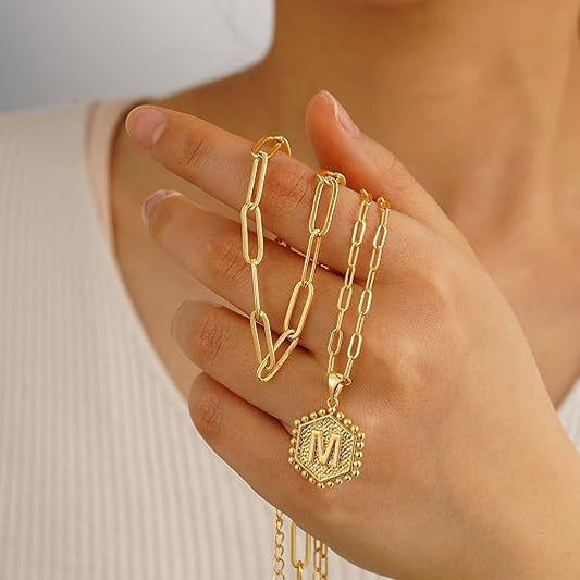 26-Letter Layered Necklace Set